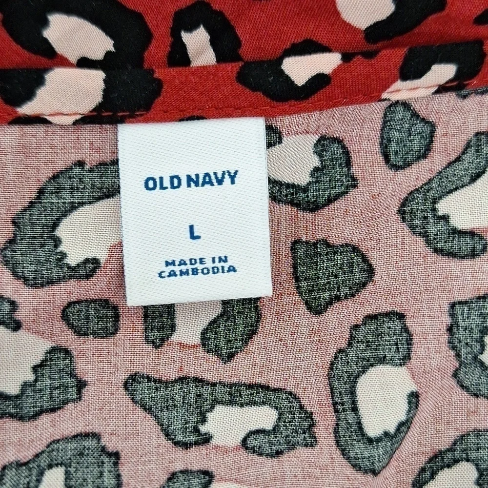 Old Navy Dress Midi Leopard Red